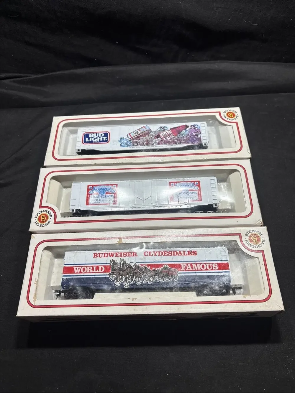 Vintage Bachmann HO Scale Budweiser Bud Light Clydesdales Train Boxcar Lot 3